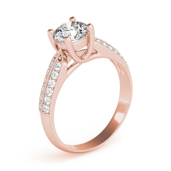 Trellis Engagement Ring, style 82890, Top view in rose gold