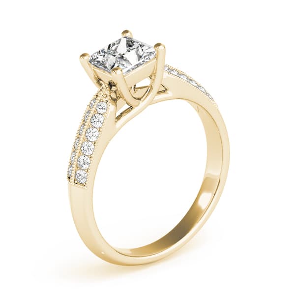 Trellis Engagement Ring, style 82891, Top view in yellow gold