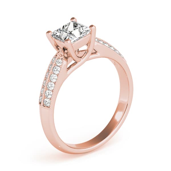 Trellis Engagement Ring, style 82891, Top view in rose gold