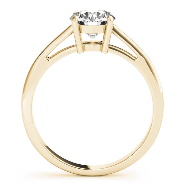 Solitaire Round Engagement Ring, style 82892, Side view in yellow gold