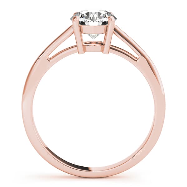 Solitaire Round Engagement Ring, style 82892, Side view in rose gold