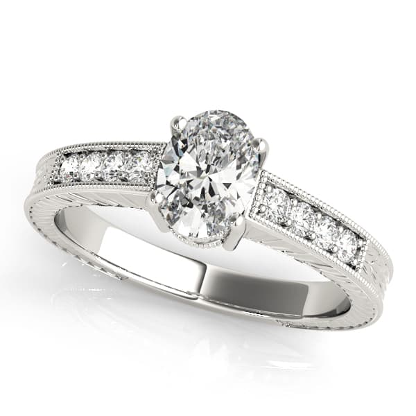 ENGAGEMENT RINGS SINGLE ROW PRONG — style 82898 in 10k White Gold