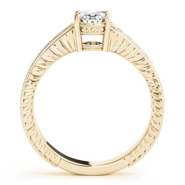 Single Row Prong Engagement Ring, style 82898, Side view in yellow gold