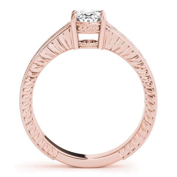 Single Row Prong Engagement Ring, style 82898, Side view in rose gold