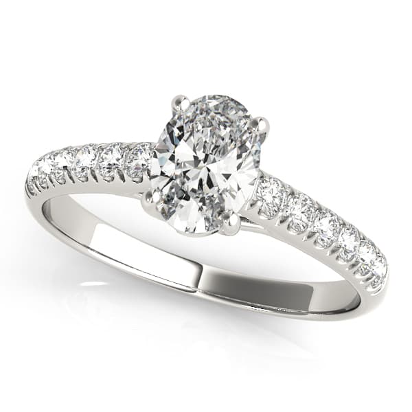 Single Row U-Prong Trellis Engagement Ring — style 82901 in 10k White Gold