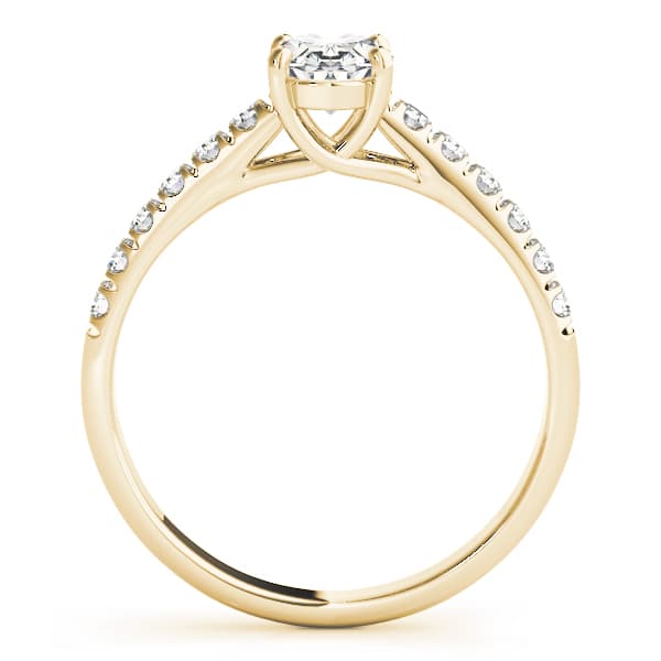 Single Row U-Prong Trellis Engagement Ring, style 82901, Side view in yellow gold