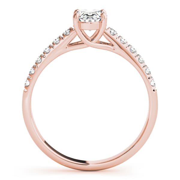 Single Row U-Prong Trellis Engagement Ring, style 82901, Side view in rose gold
