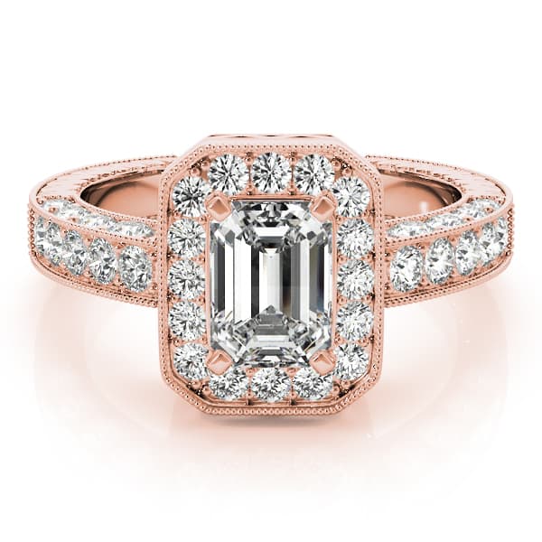 Emerald Gemstone Ring, style 82904, On hand view in rose gold
