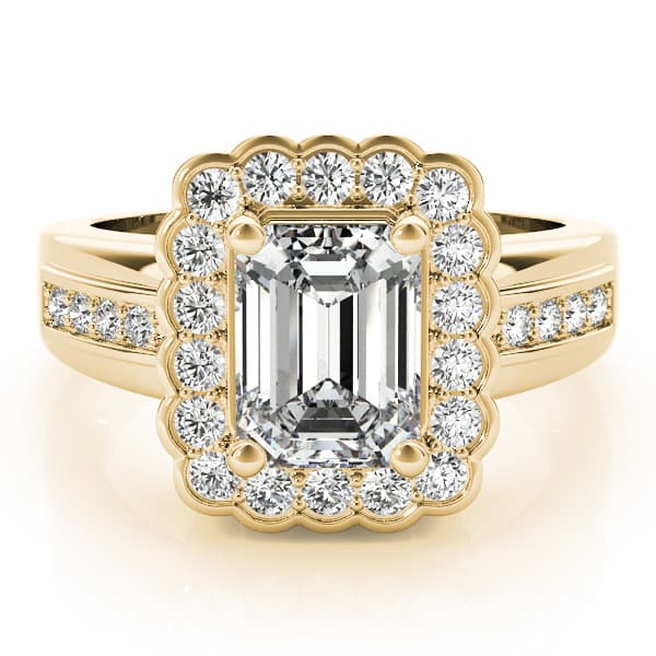 Emerald Gemstone Ring, style 82907, On hand view in yellow gold