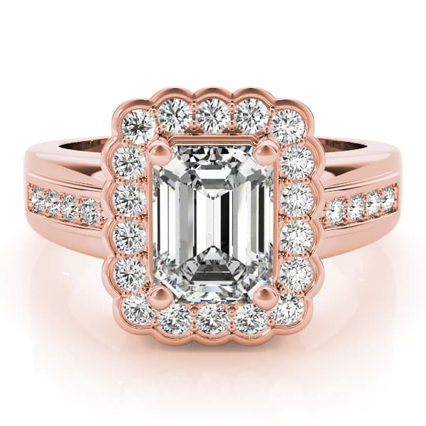 Emerald Gemstone Ring, style 82907, On hand view in rose gold