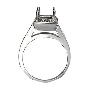 Princess & Cushion Gemstone Ring (0.28 ct. tw.), Side view in white gold or platinum