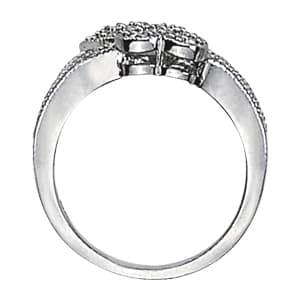 Diamond Fashion Heart Rings (3/4 ct. tw.), Side view in white gold or platinum