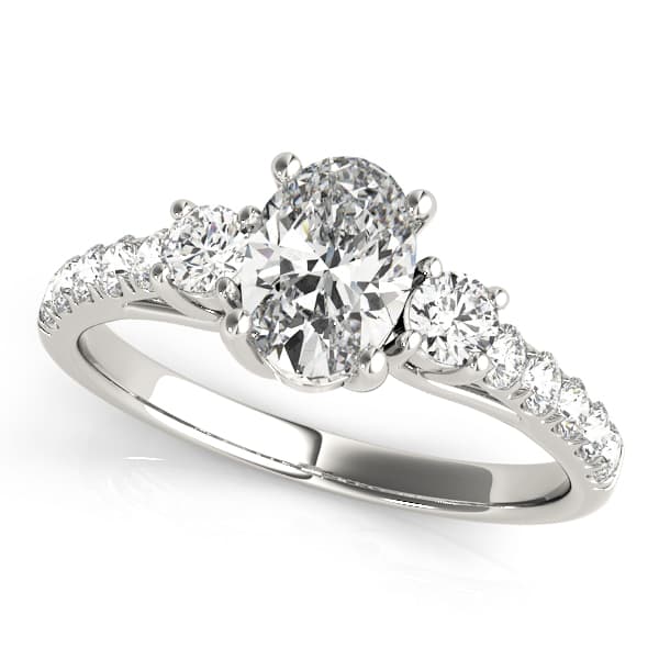 3-Stone Trellis Oval Engagement Ring — style 82941 in 10k White Gold