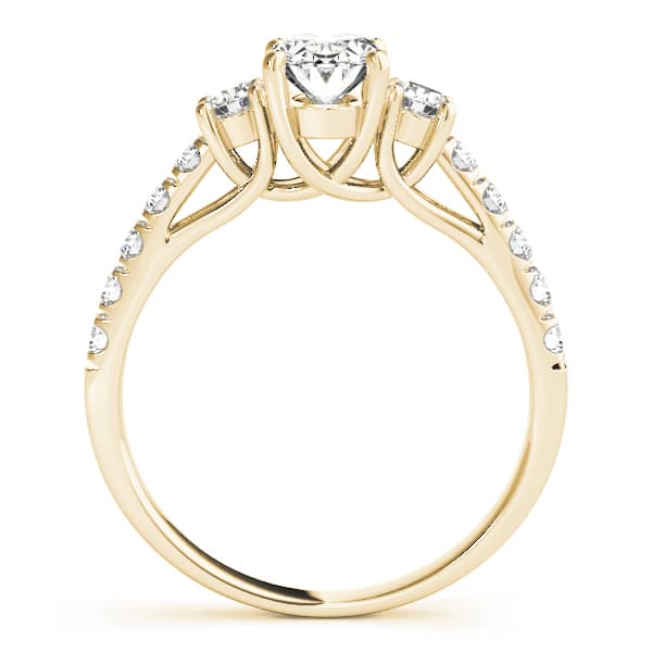 3-Stone Trellis Oval Engagement Ring, style 82941, Side view in yellow gold