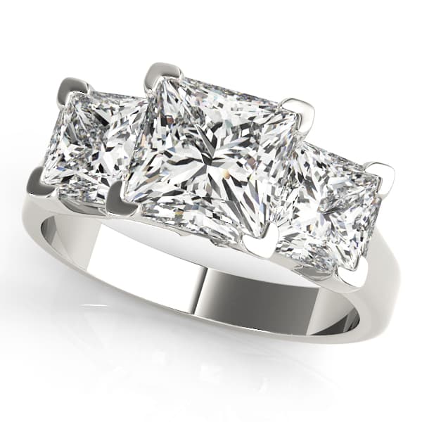 3-Stone Princess Cut Engagement Ring — style 82942 in 10k White Gold