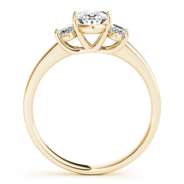 3-Stone Trellis Oval Engagement Ring, style 82943, Side view in yellow gold
