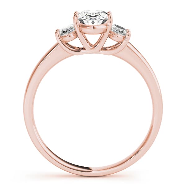 3-Stone Trellis Oval Engagement Ring, style 82943, Side view in rose gold