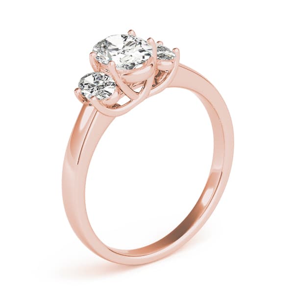 3-Stone Trellis Oval Engagement Ring, style 82943, Top view in rose gold