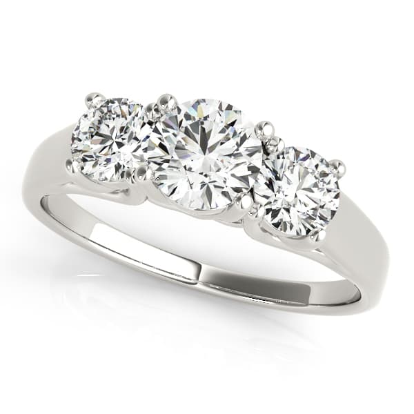 3-Stone Round Trellis Engagement Ring — style 82949 in 10k White Gold