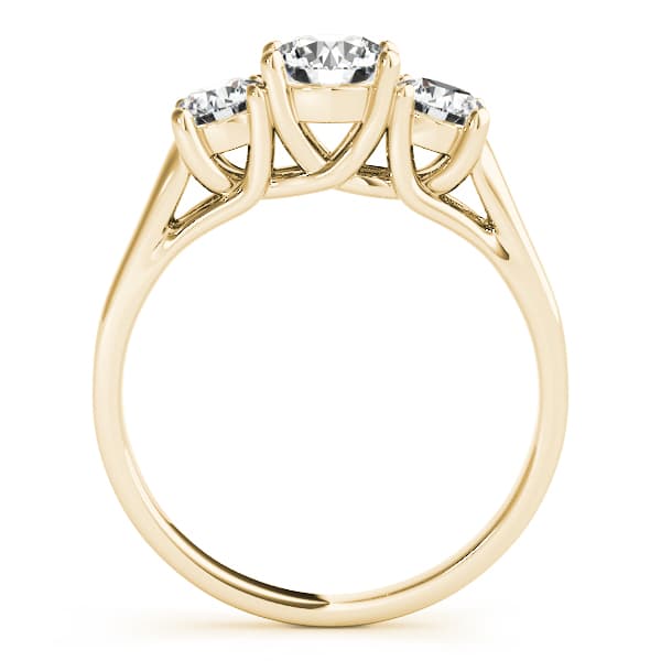 3-Stone Round Trellis Engagement Ring, style 82949, Side view in yellow gold