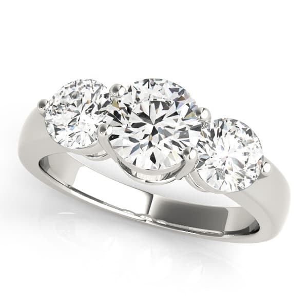 3-Stone Round Engagement Ring — style 82950 in 10k White Gold