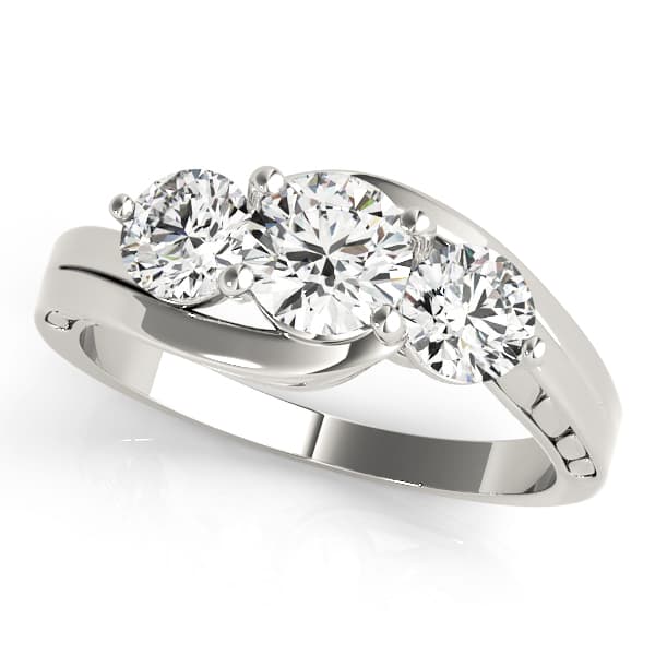 ENGAGEMENT RINGS 3 STONE ROUND — style 82951 in 10k White Gold