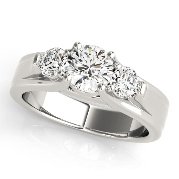 3-Stone Round Trellis Engagement Rings — style 82954 in 10k White Gold