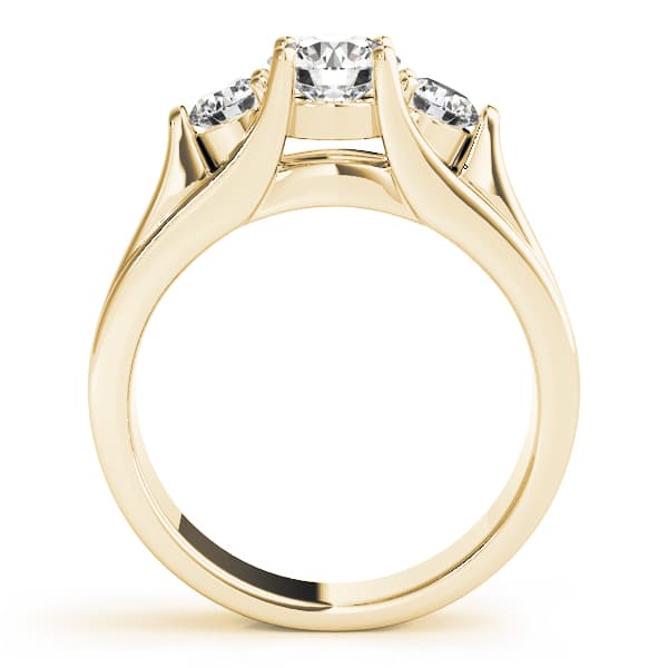 3-Stone Round Trellis Engagement Ring, style 82954, Side view in yellow gold
