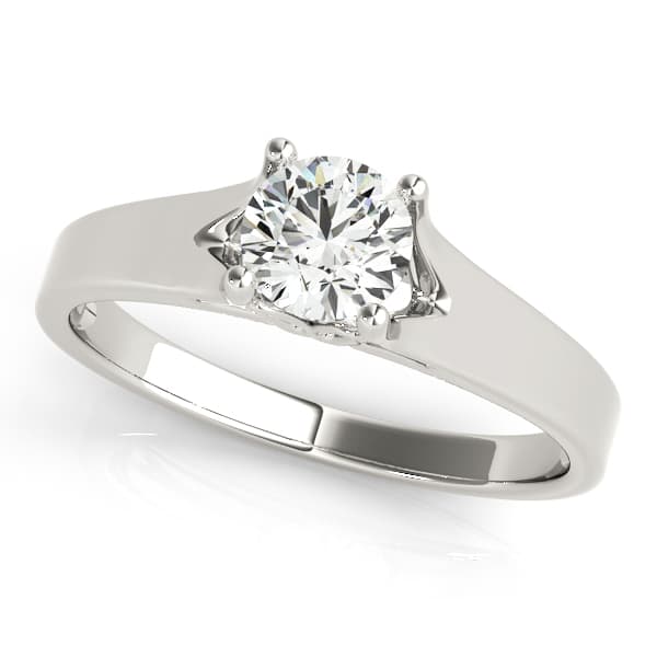 Solitaire Round Engagement Rings — style 82962 in 10k White Gold