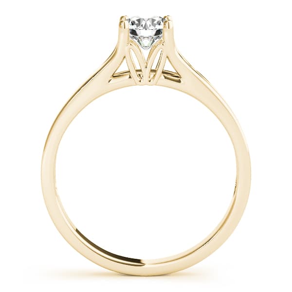 Solitaire Round Engagement Ring, style 82962, Side view in yellow gold