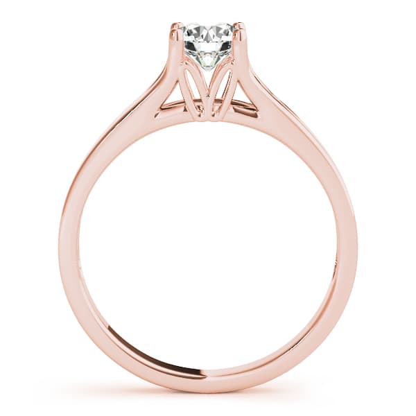 Solitaire Round Engagement Ring, style 82962, Side view in rose gold