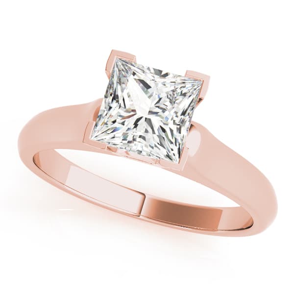 Solitaire Prince Engagement Ring, style 82963, Front view in rose gold