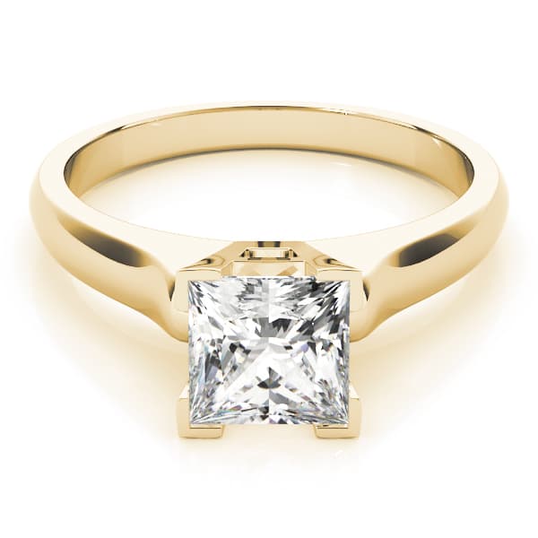Solitaire Prince Engagement Ring, style 82963, On hand view in yellow gold