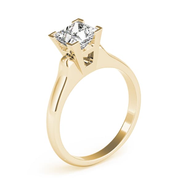 Solitaire Prince Engagement Ring, style 82963, Top view in yellow gold