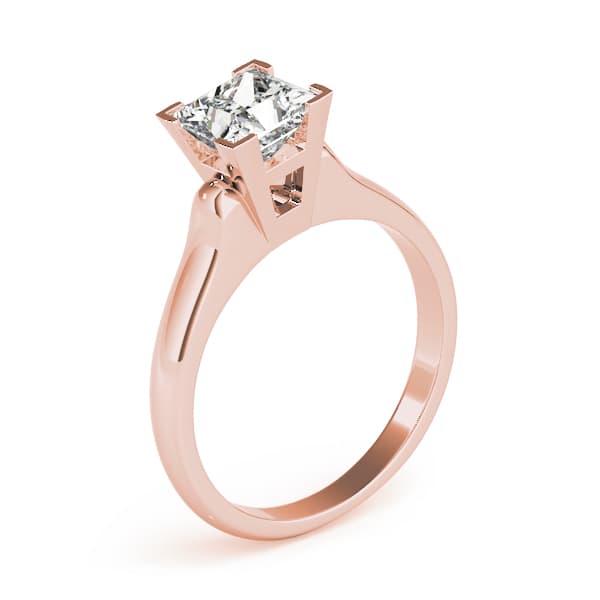 Solitaire Prince Engagement Ring, style 82963, Top view in rose gold