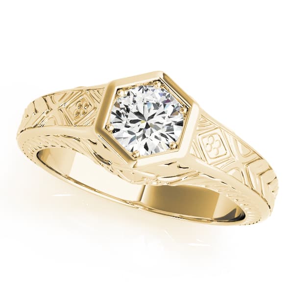 Engagement Ring, style 82968, Front view in yellow gold