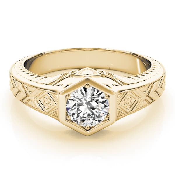 Engagement Ring, style 82968, On hand view in yellow gold