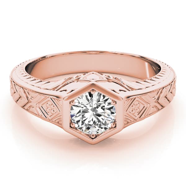 Engagement Ring, style 82968, On hand view in rose gold