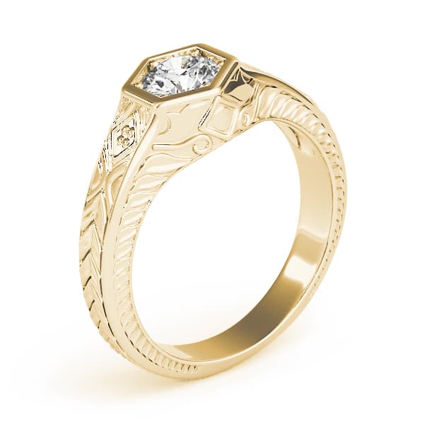 Engagement Ring, style 82968, Top view in yellow gold