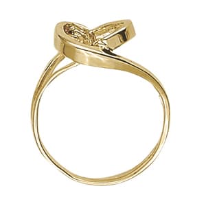 Pearl Gemstone Ring, Side view in white gold or platinum