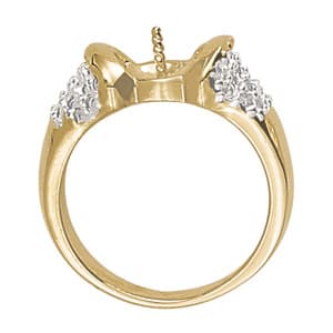 Pearl Gemstone Ring (3/8 ct. tw.), Side view in white gold or platinum