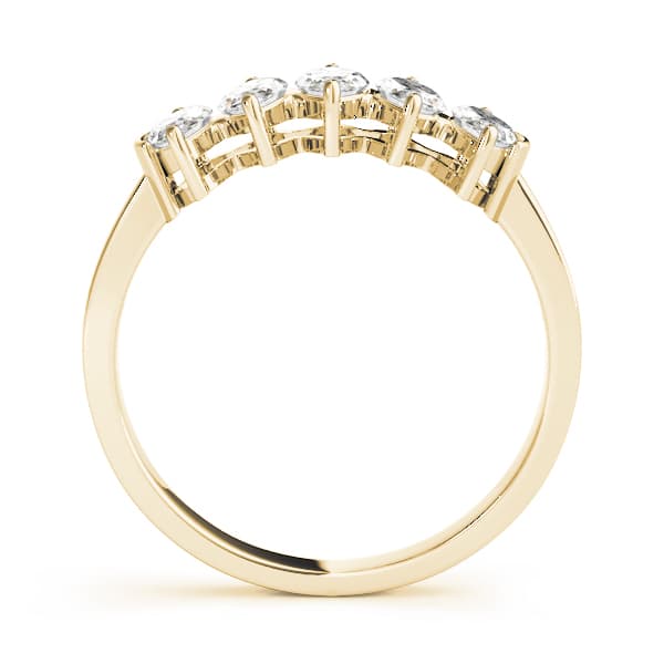Fancy Shape Marquise Wedding Bands (1 ct. tw.), Side view in yellow gold