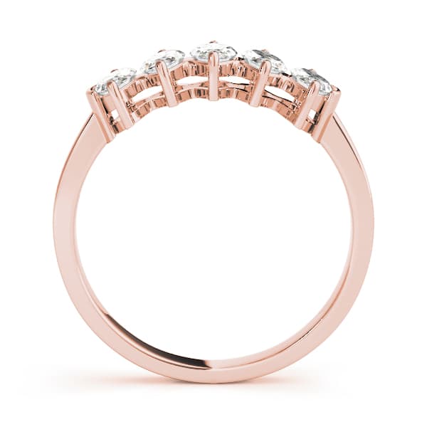 Fancy Shape Marquise Wedding Bands (1 ct. tw.), Side view in rose gold