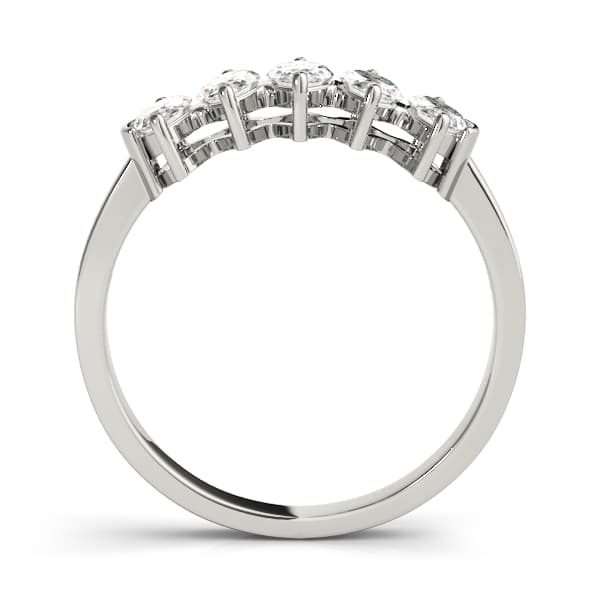 Fancy Shape Marquise Wedding Bands (1 ct. tw.), Side view in white gold or platinum