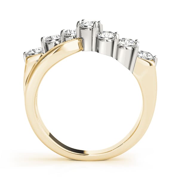 Prong Set Wedding Band (0.98 ct. tw.), Side view in yellow gold