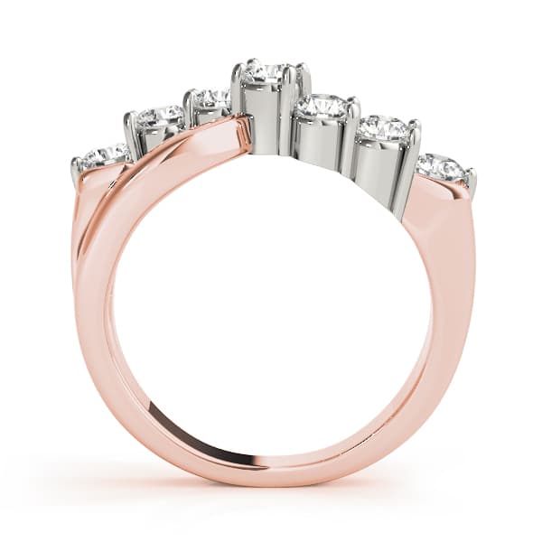 Prong Set Wedding Band (0.98 ct. tw.), Side view in rose gold
