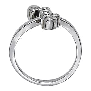Bezel Set Ring Hand Fashion Ring (1/4 ct. tw.), Side view in white gold or platinum