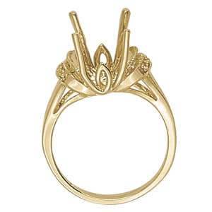 Oval Shaped Color Rings (0.03 ct. tw.), Side view in white gold or platinum