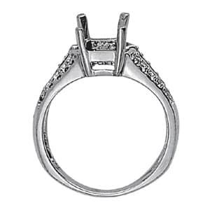 Emerald Gemstone Ring (0.19 ct. tw.), Side view in white gold or platinum