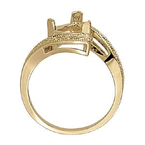 Trillion Shape Color Rings (1/8 ct. tw.), Side view in white gold or platinum